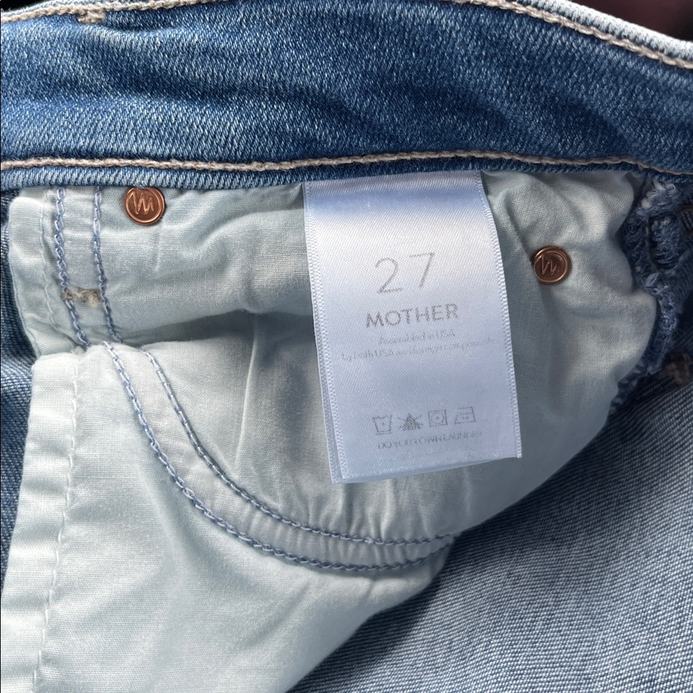 MOTHER The Rascal Crop Fray in Hop On Hop Off Size 27 - Picture 4 of 7